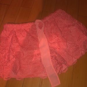 Lace coral shorts